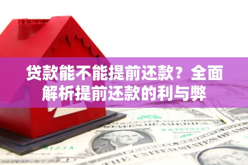 安远贷款能不能提前还款？全面解析提前还款的利与弊