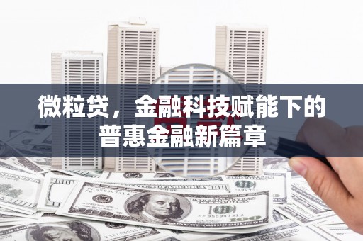 安远微粒贷，金融科技赋能下的普惠金融新篇章