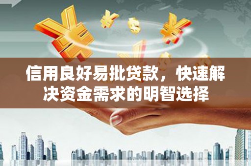 安远信用良好易批贷款，快速解决资金需求的明智选择