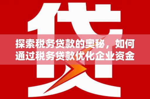 安远探索税务贷款的奥秘，如何通过税务贷款优化企业资金流