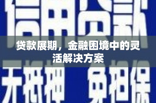 安远贷款展期，金融困境中的灵活解决方案