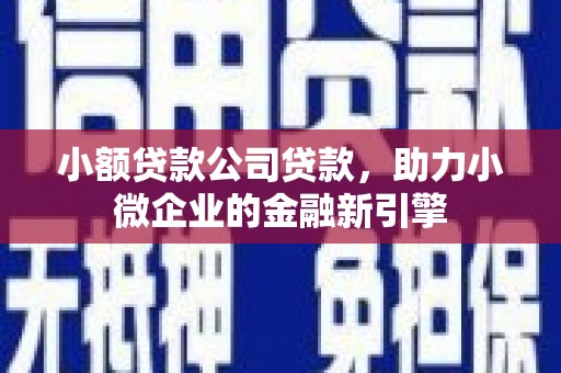 安远小额贷款公司贷款，助力小微企业的金融新引擎
