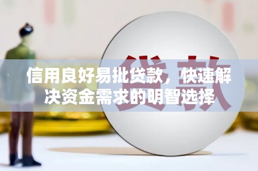 安远信用良好易批贷款，快速解决资金需求的明智选择