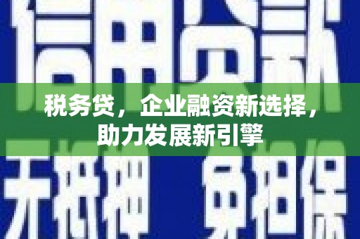 安远税务贷，企业融资新选择，助力发展新引擎