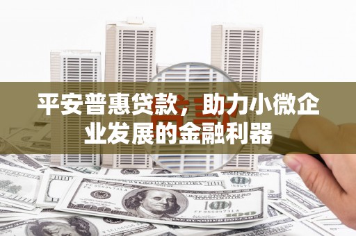 安远平安普惠贷款，助力小微企业发展的金融利器