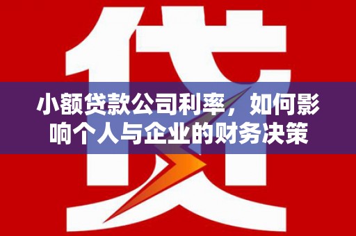 安远小额贷款公司利率，如何影响个人与企业的财务决策