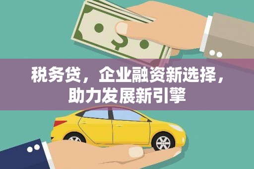 安远税务贷，企业融资新选择，助力发展新引擎