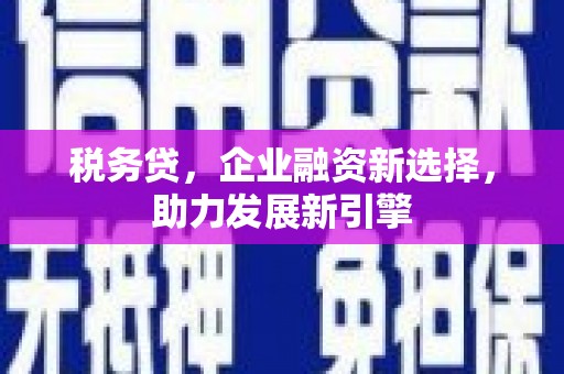 安远税务贷，企业融资新选择，助力发展新引擎