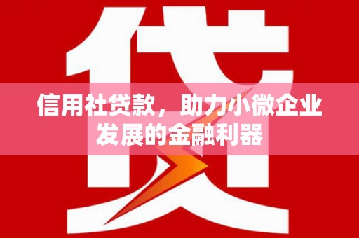 安远信用社贷款，助力小微企业发展的金融利器